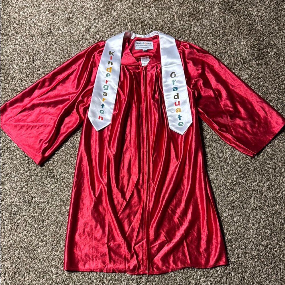 Red Kindergarten Graduation Gown